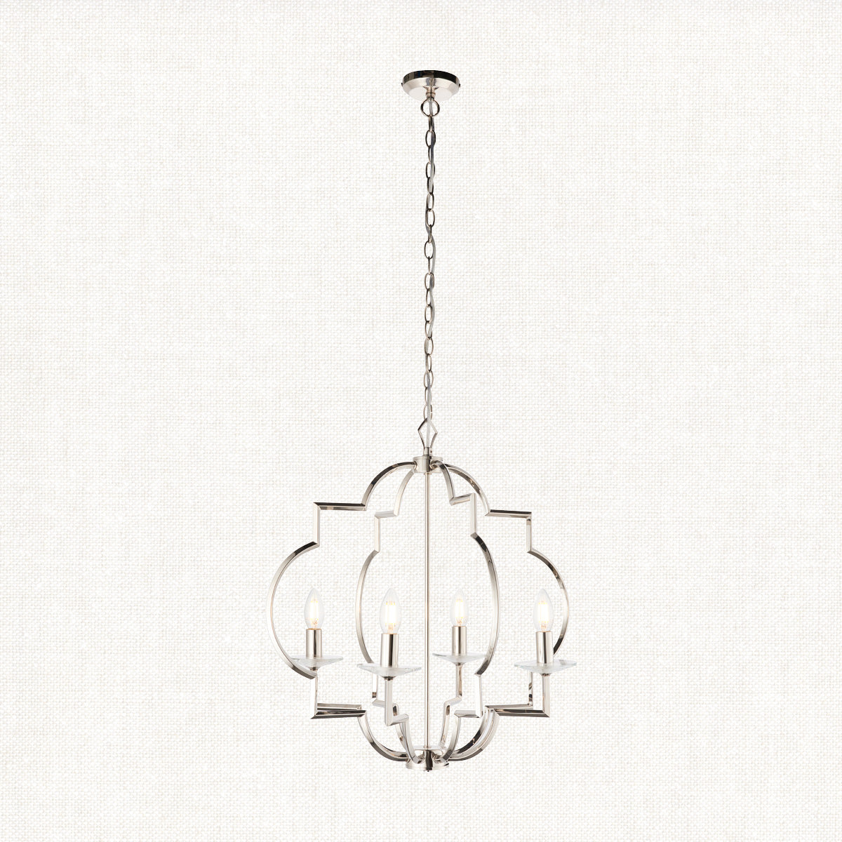 Polished nickel plate & clear crystal