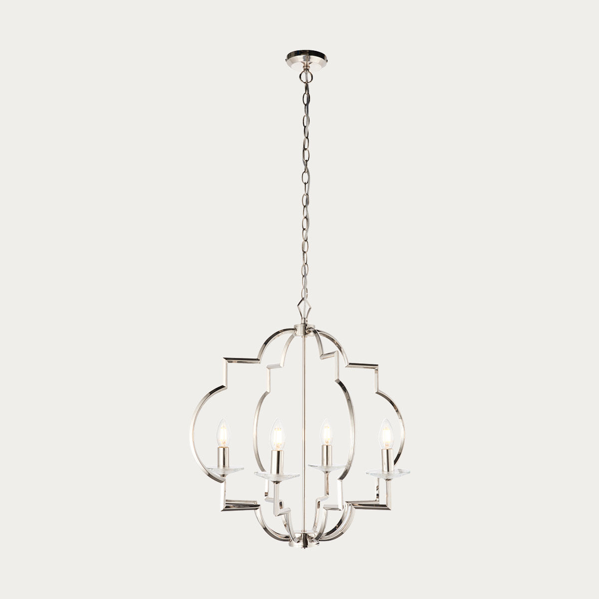 Polished nickel plate & clear crystal