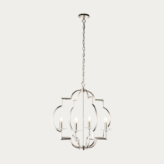 Polished nickel plate & clear crystal