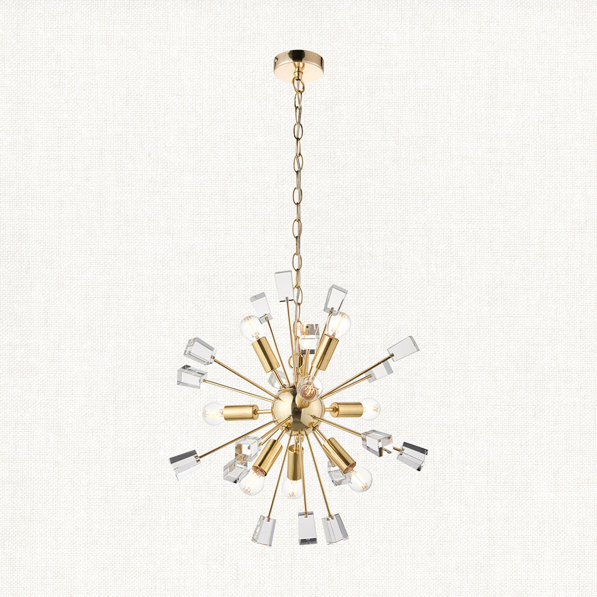 Satin brass plate & clear crystal