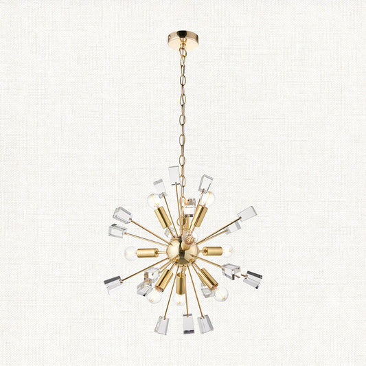 Satin brass plate & clear crystal