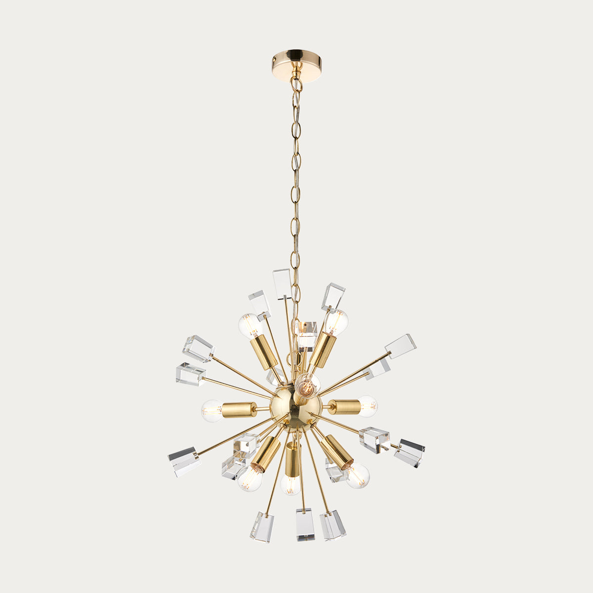 Satin brass plate & clear crystal