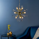 Satin brass plate & clear crystal