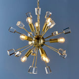 Satin brass plate & clear crystal