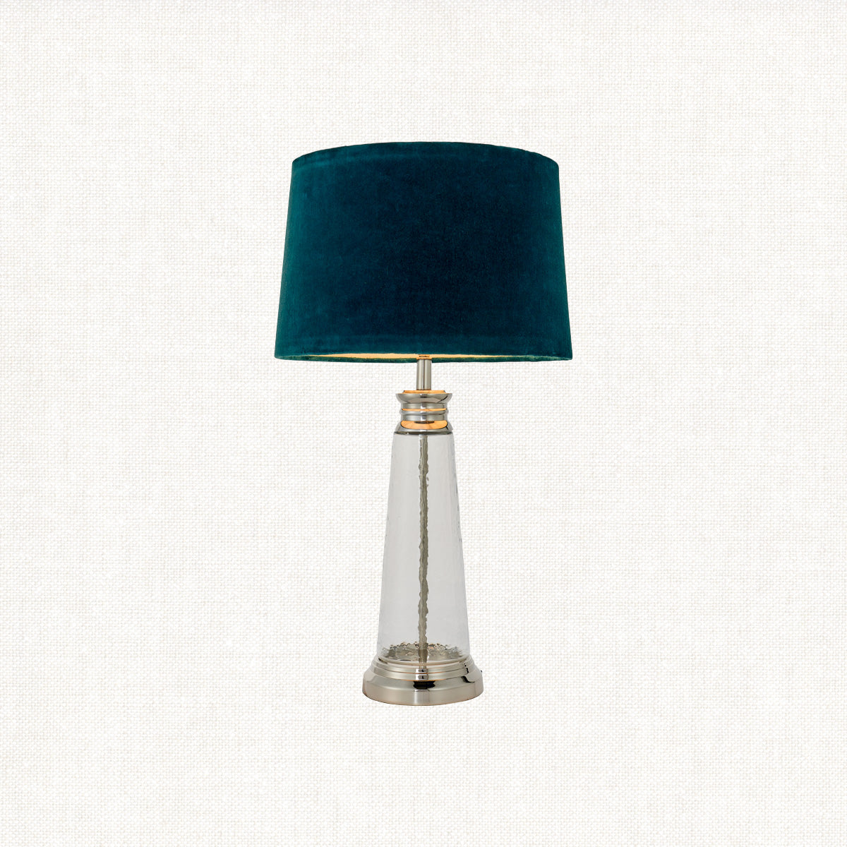 Nickel plate with teal velvet