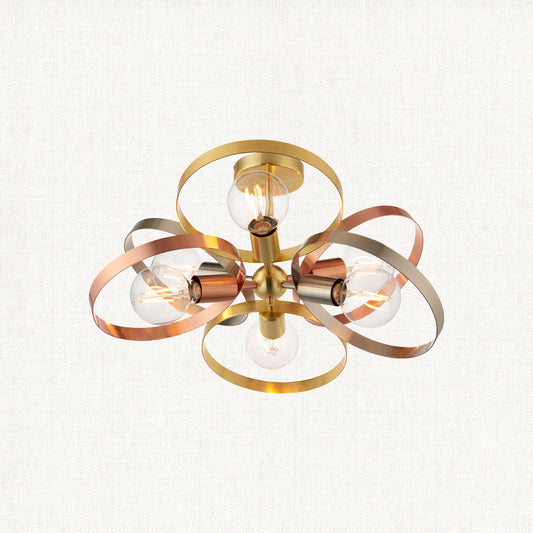 Brushed brass, nickel & copper plate