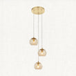 Satin brass plate & champagne lustre glass