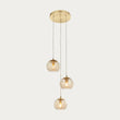 Satin brass plate & champagne lustre glass