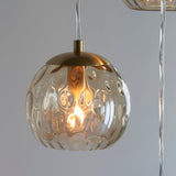 Satin brass plate & champagne lustre glass
