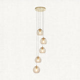 Satin brass plate & champagne lustre glass