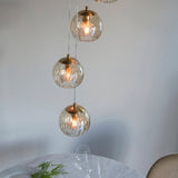 Satin brass plate & champagne lustre glass
