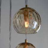Satin brass plate & champagne lustre glass
