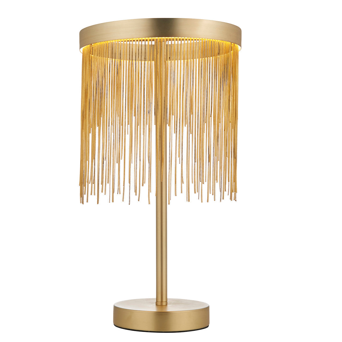 Satin brass plate & gold effect chain