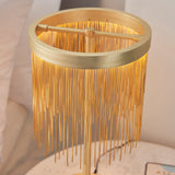 Satin brass plate & gold effect chain