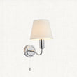 Chrome plate & ivory linen mix fabric