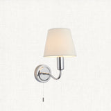 Chrome plate & ivory linen mix fabric