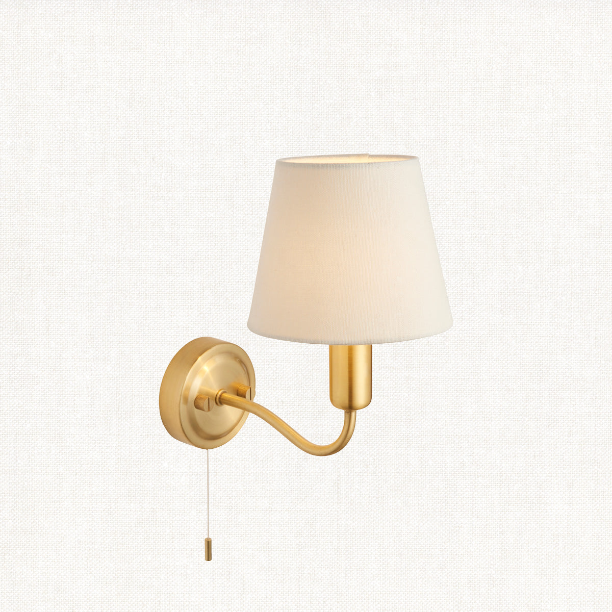 Satin brass plate & ivory linen mix fabric