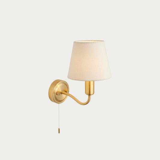 Satin brass plate & ivory linen mix fabric