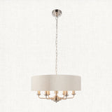 Brushed chrome plate & natural linen
