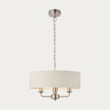 Brushed chrome plate & natural linen