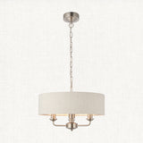 Brushed chrome plate & natural linen