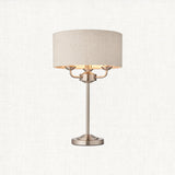 Brushed chrome plate & natural linen