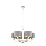 Bright nickel plate & charcoal fabric