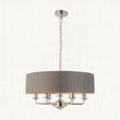 Bright nickel plate & charcoal fabric
