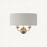 Brushed chrome plate & natural linen