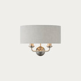 Brushed chrome plate & natural linen