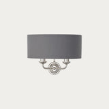 Bright nickel plate & charcoal fabric