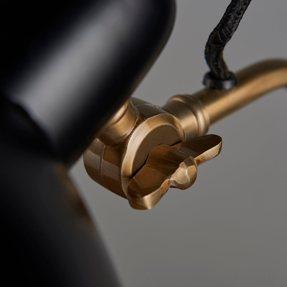 Satin black & aged brass paint