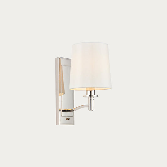 Bright nickel plate & vintage white fabric