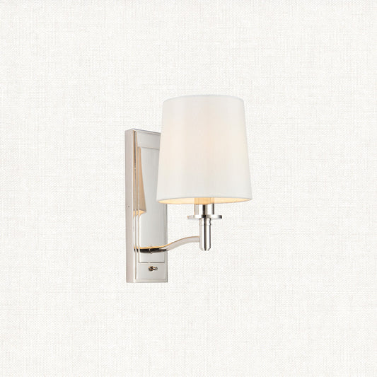 Bright nickel plate & vintage white fabric