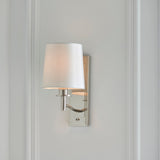 Bright nickel plate & vintage white fabric