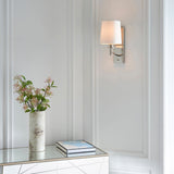 Bright nickel plate & vintage white fabric