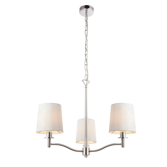 Bright nickel plate & vintage white fabric