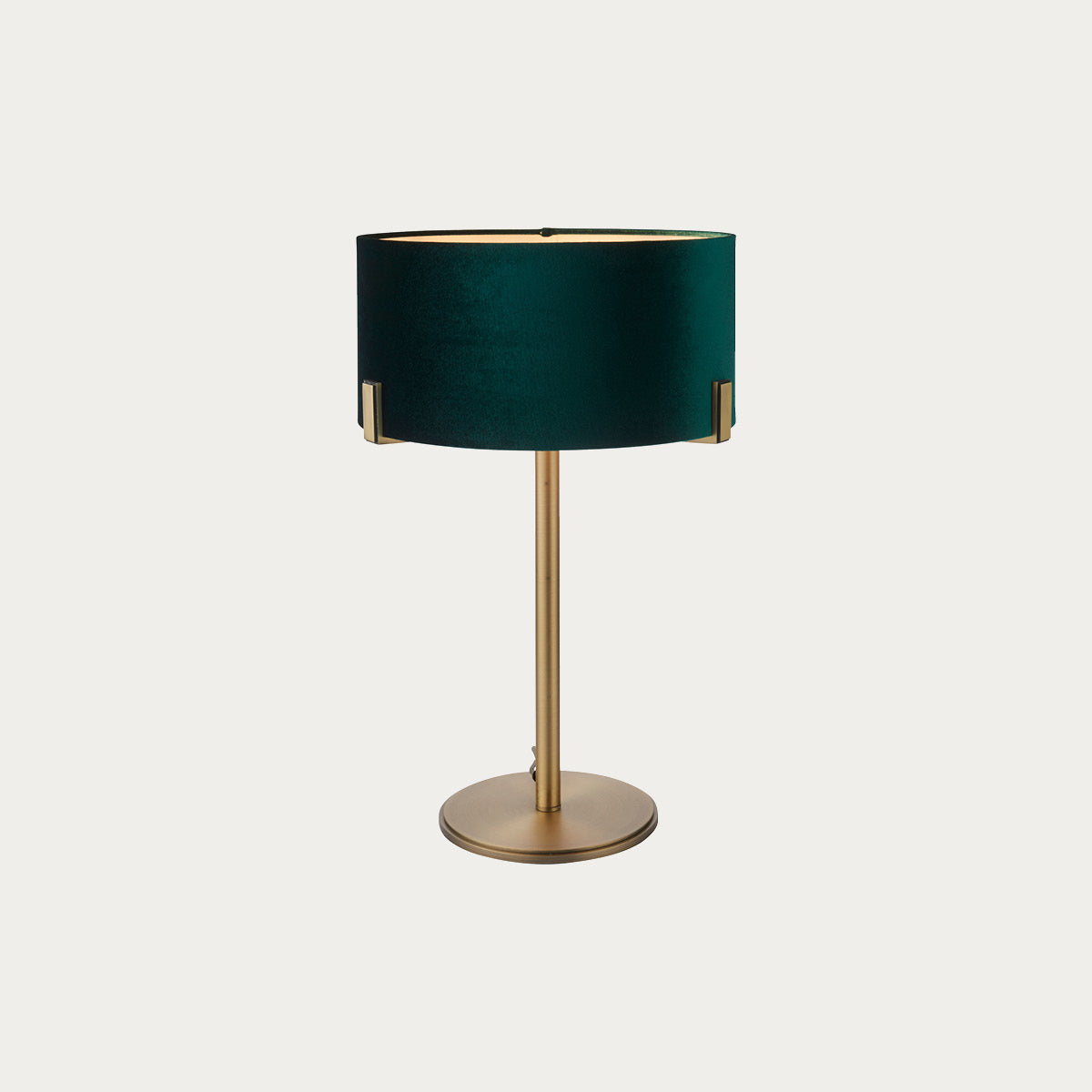 Matt antique brass plate & green velvet