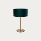 Matt antique brass plate & green velvet