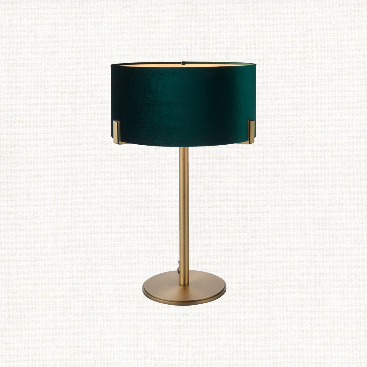 Matt antique brass plate & green velvet