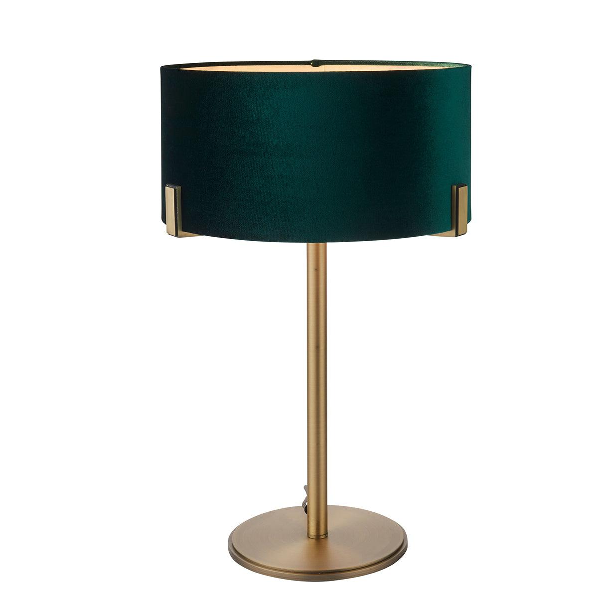 Matt antique brass plate & green velvet