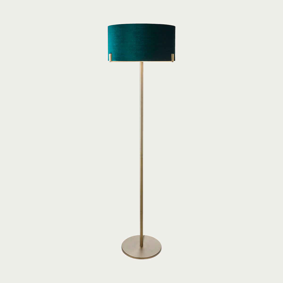 Matt antique brass plate & green velvet
