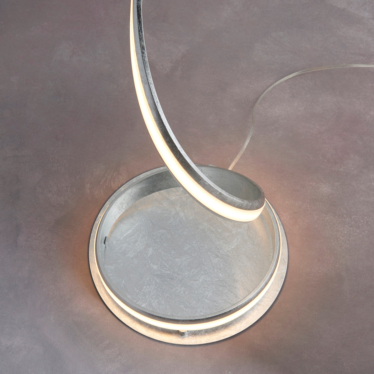 Silver leaf & white acrylic