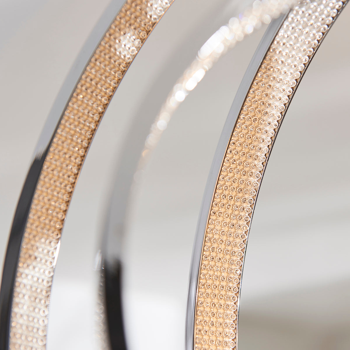 Chrome plate & clear faceted acrylic