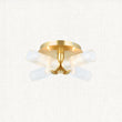 Satin brass plate & clear ribbed glass