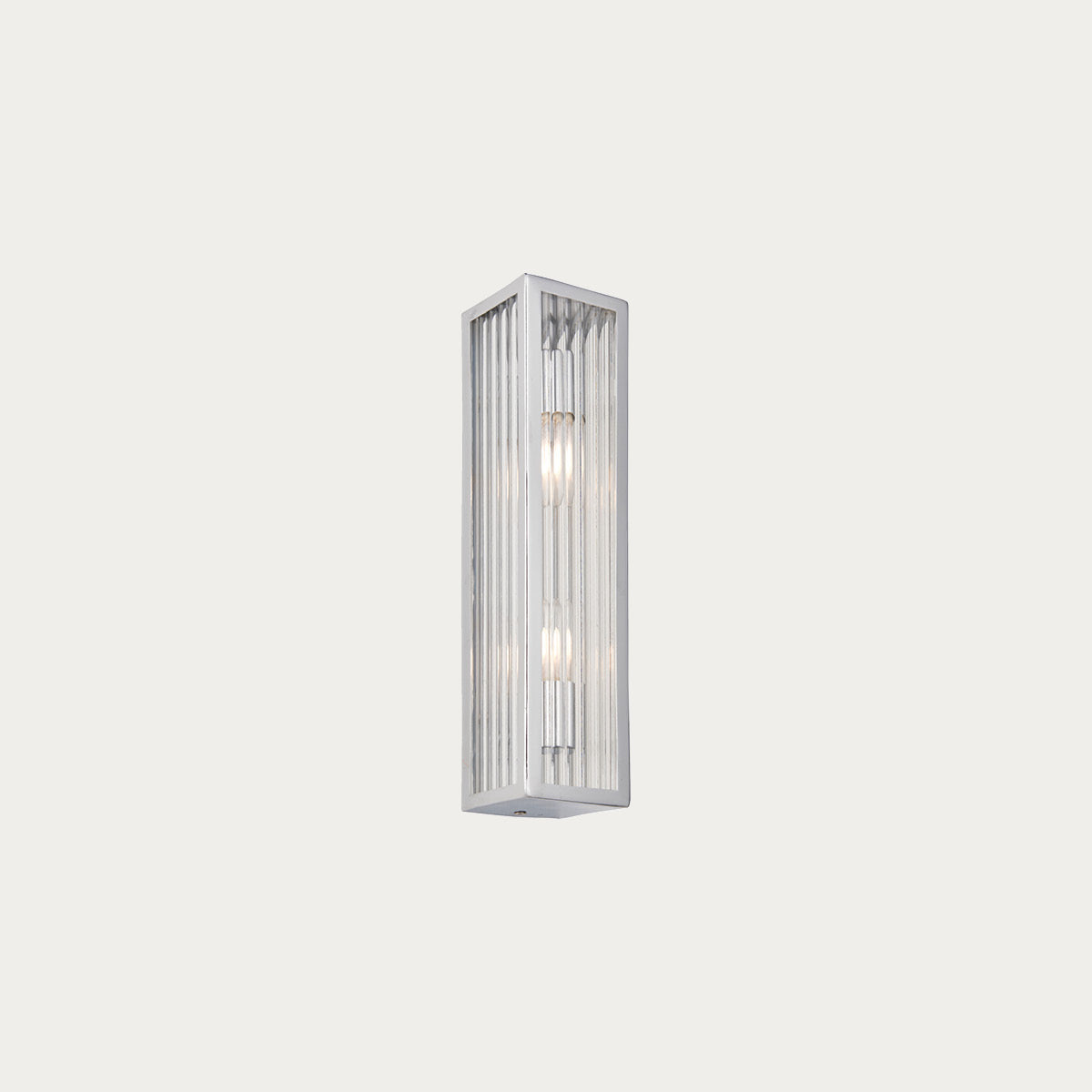 Chrome plate & clear ribbed glass