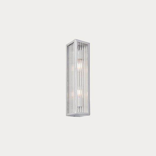 Chrome plate & clear ribbed glass