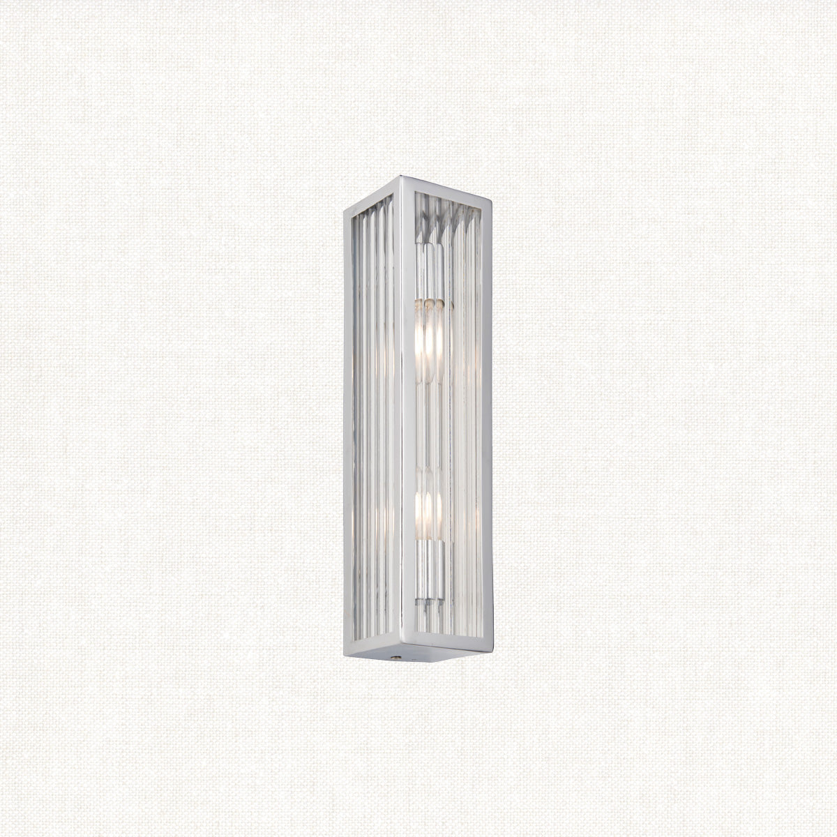 Chrome plate & clear ribbed glass