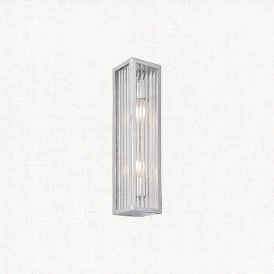 Chrome plate & clear ribbed glass