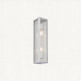 Chrome plate & clear ribbed glass